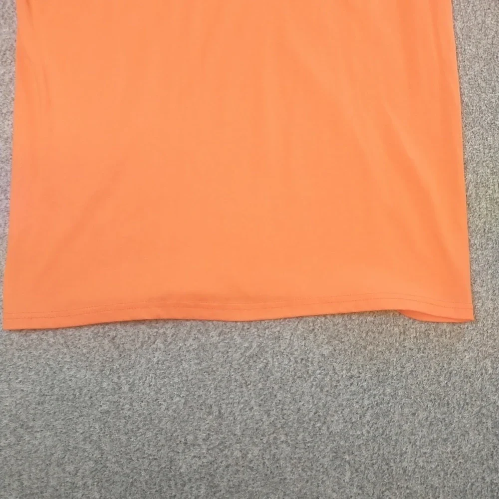 Hanes Heavyweight 50/50 Orange Short Sleeve T-Shirt Mens Large Solid Crewneck